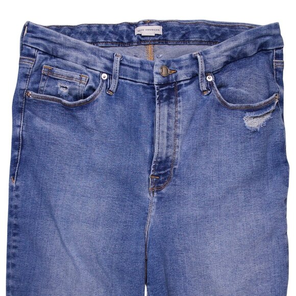Good American Women’s Distressed Skinny Blue Jeans - Size 16 - Picture 2 of 9